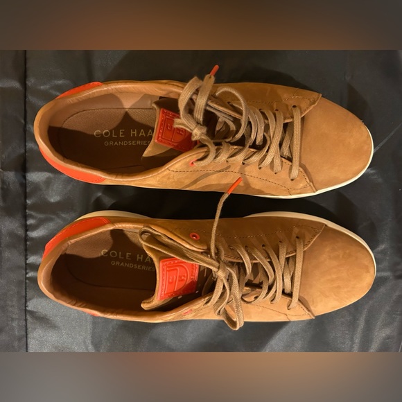 Cole Haan GrandPro OS Tennis Sneaker Tan Nubuck & Scarlet Flame Men's Size 11 W - Picture 4 of 8